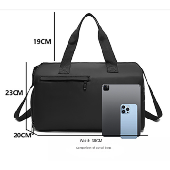 Black Men's Large Capacity Sports Duffel Bag with Wet/Dry Separation Pocket - Travel & Gym Tote