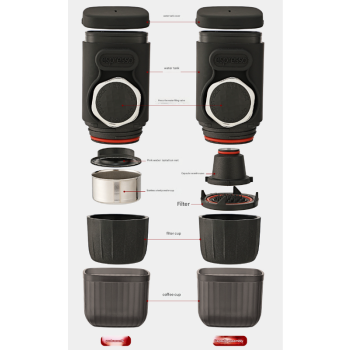 Portable Hand-Press Espresso Maker - Compact Capsule & Powder Coffee Machine