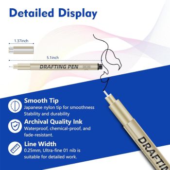 0.3mm 24-Piece Precision Drawing Pen Set - Waterproof Anime Sketching Pens for Students, Assorted Tips