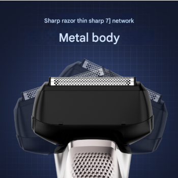 Black Reciprocating 5-Blade Beard Trimmer - Waterproof Electric Razor for Full-Body Use