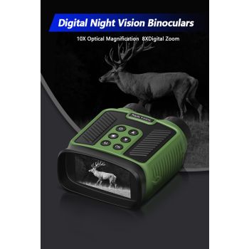 Black 4K Ultra HD Digital Night Vision Binoculars - Infrared Scope for Hunting & Outdoor Observation