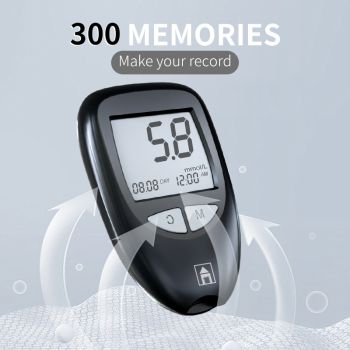 Black Home Blood Glucose Meter - English Version Medical Automatic Blood Sugar Tester with Strips