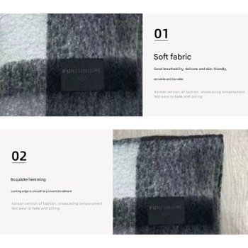Blue Classic Plaid Faux Cashmere Winter Scarf - Warm and Stylish 50 x 180 cm Design
