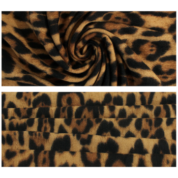 2-Piece Light Brown Leopard Elegant Faux Cashmere Shawl - Warm and Versatile 200 cm Long European-Style Scarf