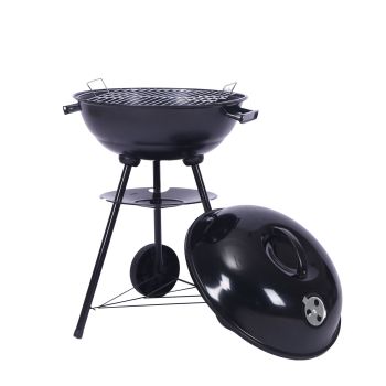 Outdoor Folding Apple-Shaped Stainless Steel Charcoal Barbecue Grill - 41cm Grill Net