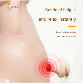 Black [Stone + Hot Compress] Silicone Fascial Massage Ball with Suction - Muscle Relaxation for Yoga and Therapy