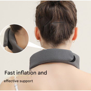 Remote Control Grey Multi-Mode Cervical Traction Neck Massager with Heat Therapy