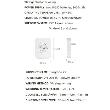 U9 Visual Doorbell HD Wireless Video Doorbell with Long-Lasting Battery