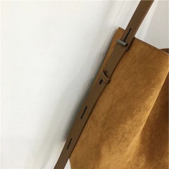 leopard Print Vintage Leopard Suede Bucket Bag for Women with Crossbody Strap