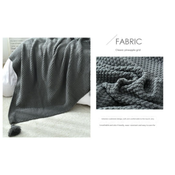 110cm x 150cm Beige Knitted Sofa Blanket for Autumn and Winter Naps