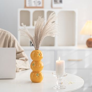 Orange Nordic-Style Minimalist Fruit and Flower Vase - Modern Home Decor