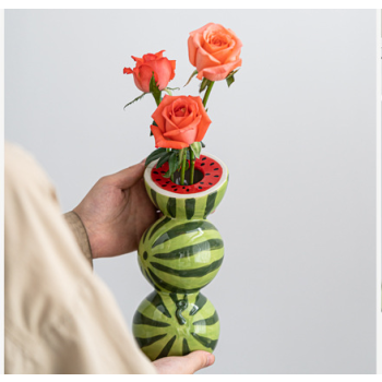Watermelon Nordic-Style Minimalist Fruit and Flower Vase - Modern Home Decor