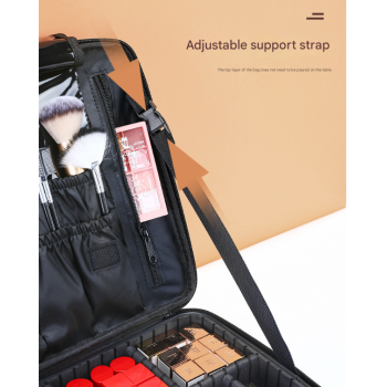 Pink Oxford Fabric Makeup Case with Mirror and Partitions - All-in-One Tool Box