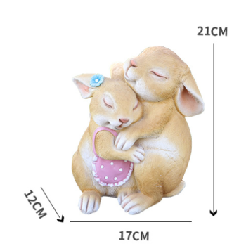 Hug Rabbits Cute Rabbit Resin Garden Ornament - Charming Outdoor Decor
