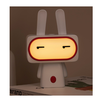 Squinting Cute Bobi Rabbit LED Night Light for Kids - USB Rechargeable