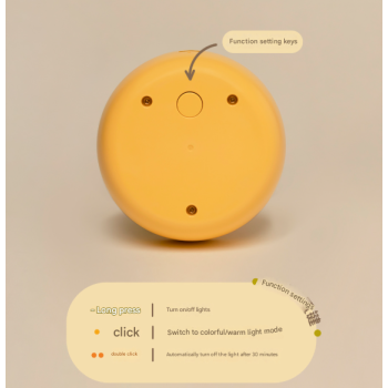 Yellow Colorful Duck Pear USB Night Light - Adjustable Sleep Companion