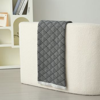 Dark Grey Knitted Sofa Blanket with Plush Side, 130 x 170 cm, 720g, Ideal for Napping and Office Use