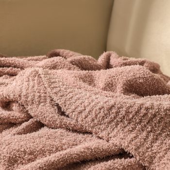 Yellow Solid Color Plush Knitted Blanket for Sofa and Office, 152 x 203 cm, 1150g