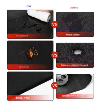 30-Inch Black Fireproof Mat for Fire Pit and BBQ - Silicone Coated