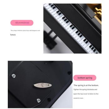 Classical Grand Piano Music Box with Dancing Ballerina(Dancing girl version - pink)