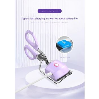 Heated Eyelash Curler with 2 Temperature Controls, Long-Lasting Curl(white)