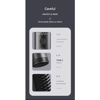 Cordless Hair Straightener Comb - 4 Temperature Settings, USB-C, PTC Heating(pink)