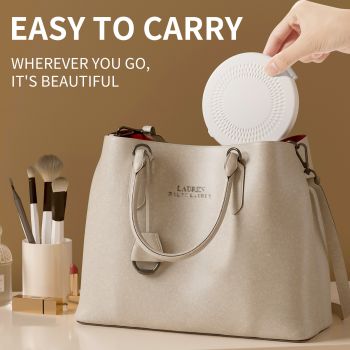 LED Lighted Travel Makeup Mirror - Double-Sided 1X/5X Magnification, USB-C Rechargeable, Induction Light(white)