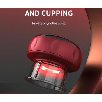 Smart Electric Cupping Therapy Massager - Adjustable Suction & Heat, Red Light Therapy, USB-C Rechargeable(Blue)