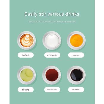 Mini Portable Electric Self-Stirring Mug - USB-C Rechargeable, 4-Hour Use, Stainless Steel (Green)