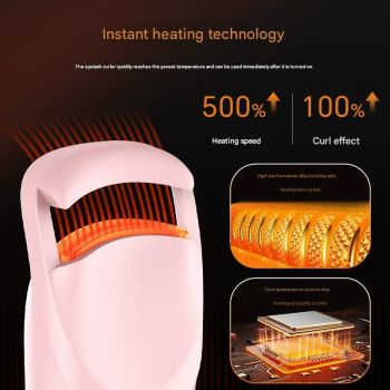 Electric Heated Eyelash Curler - USB-C Rechargeable, Fast Heating, Long-Lasting Curl(Pink)