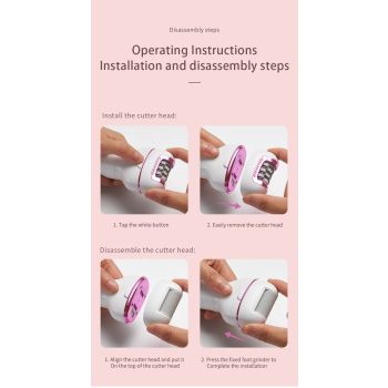 3-in-1 Ladies Electric Epilator, Shaver & Callus Remover with LED Display - Rechargeable & Waterproof(Light Green)