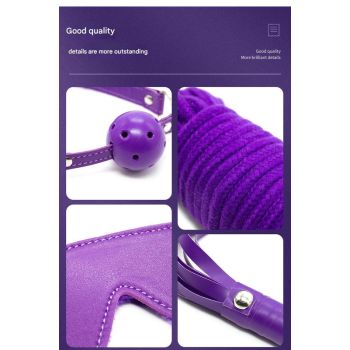 10-Piece Plush Lined Adjustable Restraint Kit with Rope & Accessories for Couples(red)