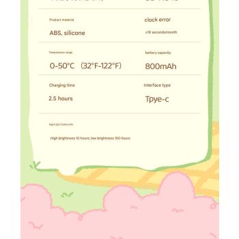 Cute Animal Digital Alarm Clock with Night Light, Temperature & Countdown Timer(Black and white panda)