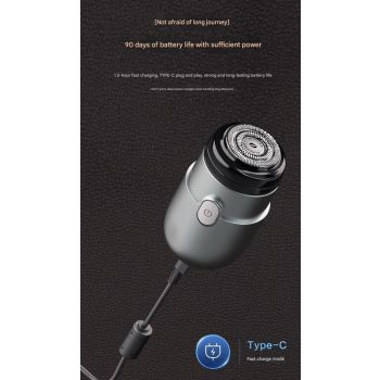 Mini Electric Rotary Shaver - IPX7 Waterproof, 2 Speed Modes, 90-Day Battery Life, USB Rechargeable(Blue)