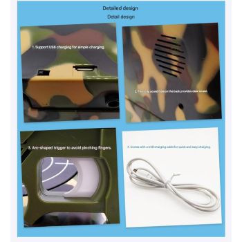 Gun Alarm Clock - Target Shooting Alarm with Infrared Gun, Recordable Alarm & Game Modes(Black)