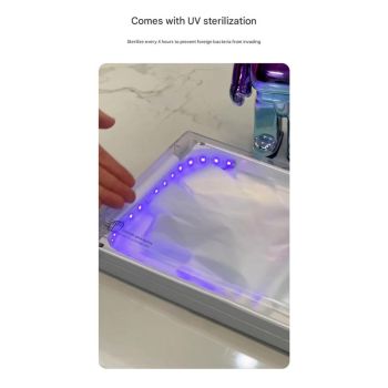 Automatic Disposable Glove Dispenser Machine with UV Sterilization - Quick & Hygienic Gloving,Gloves not included(Dark Blue)