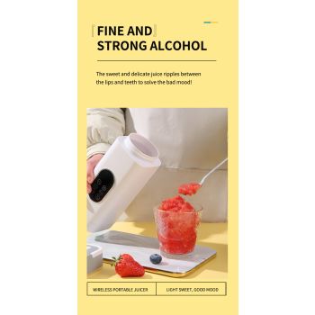 Wireless Portable Juicer Blender - 420ml, 12 Blades, 5-Hour Ice Storage, Digital Display & USB-C Charging(white)