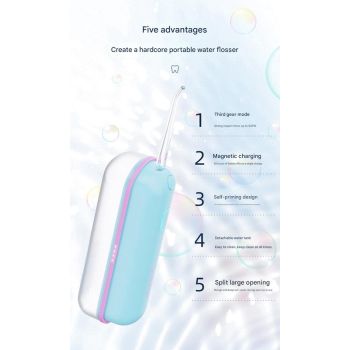 Mini Portable Oral Irrigator - IPX68 Waterproof, UV Sterilization, 3 Modes, Magnetic Charging(Gray)