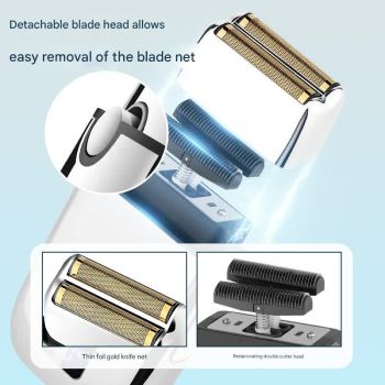 Professional Electric Foil Shaver for Men - 3 Speed Modes, LED Display, USB Rechargeable, Waterproof(gold)