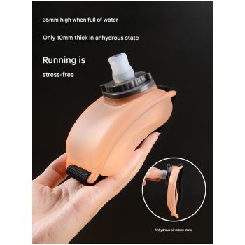 Wearable Sports Wrist Water Bottle - 200ml BPA-Free Silicone Flask with Adjustable Strap & Bite Valve(Black)