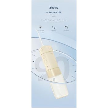 Portable Water Flosser - 70-Day Battery, 4 Modes, 5 Nozzles, IPX7 Waterproof, 200ml Telescopic Tank(white)