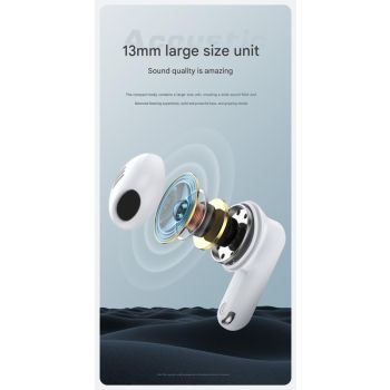 TWS Wireless Earbuds with Bluetooth 5.3 - 13mm Drivers, 21H Playtime, LED Charging Case(white)
