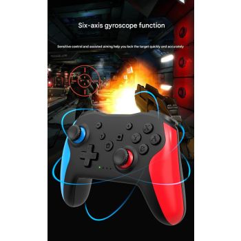 Wireless Bluetooth 4.0 Pro Gaming Controller - Multi-Platform Compatibility, 6-Axis Gyro, Turbo Function(Black, blue, red)