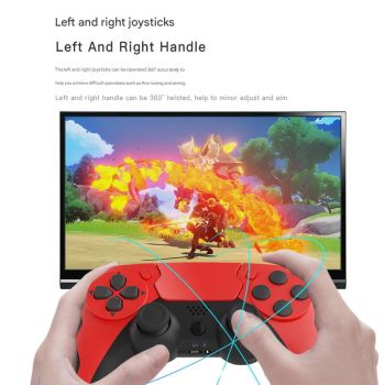 Wireless Gaming Controller - Bluetooth 4.0, Double Motor Vibration, Sensitive Touchpad & 8H Playtime(red)