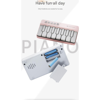 Mini Pocket Piano Electronic Keyboard - 17 Keys, Multiple Modes, LED Lights, Portable Musical Toy(black)