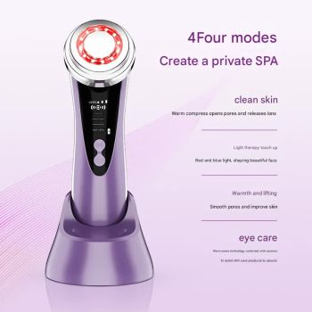 4-in-1 Facial Beauty Device - LED Light Therapy, Warm Lifting, Ion Cleansing & Eye Care(green)