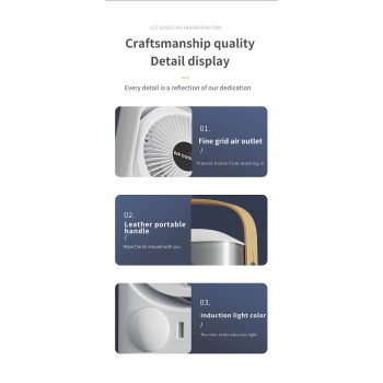 Black 3-in-1 Portable Air Cooler Fan - Desktop Humidifier & LED Light, Nano Mist