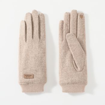 Black Elegant Women's Wool Blend Winter Gloves - Cozy Fleece-Lined Touchscreen Warmth
