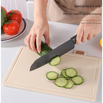Beige 4-Piece Index Cutting Board Set with Ventilated Storage Stand - Food-Safe PP Kitchen Chopping Boards