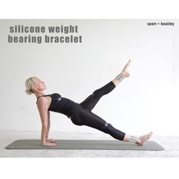 Grey Premium Adjustable Silicone Wrist & Ankle Weights (1lb Each, 2lb Pair) - Waterproof & Sweatproof for Enhanced Yoga, Running & Fitness Workouts